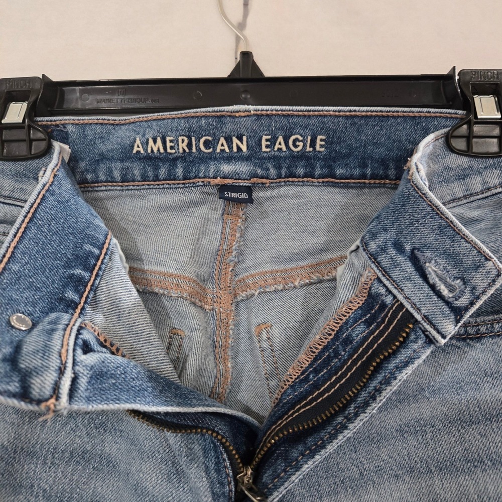 American Eagle Size 0 Strigid Straight Leg Jeans High Rise Denim #1402 - Picture 5 of 10